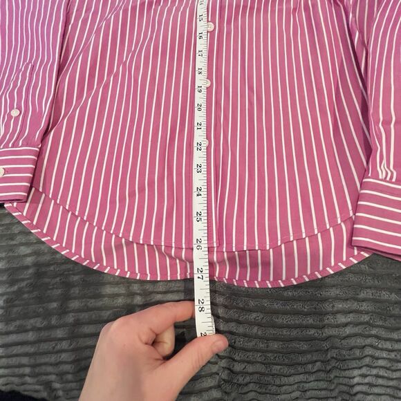 L.L. Bean Women's Striped Dark Fuchsia Long Sleeve Size XS 100% Cotton - Picture 3 of 8